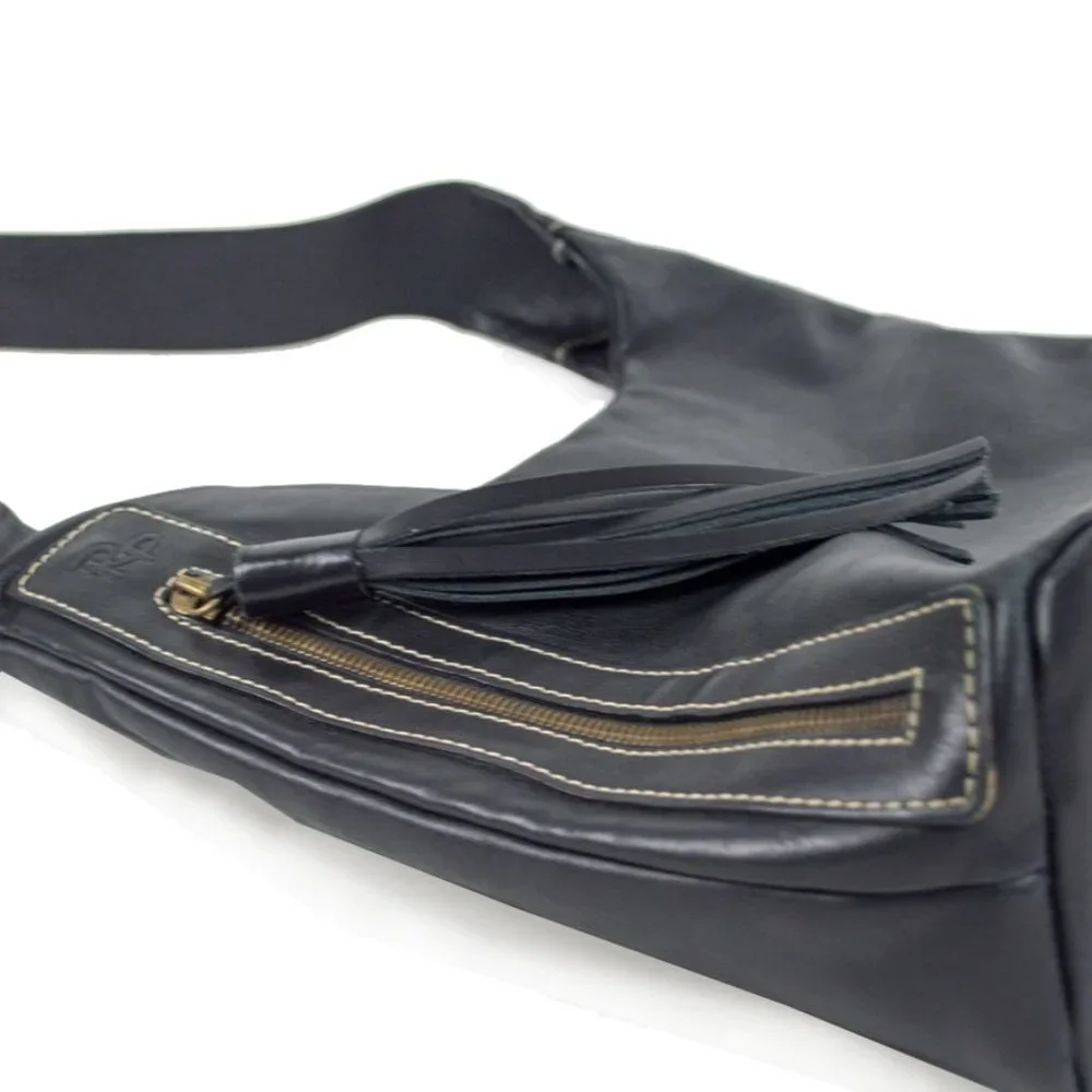 ROBERT  PIETRI Spain Side Zipper Leather Shoulder Hobo Bag